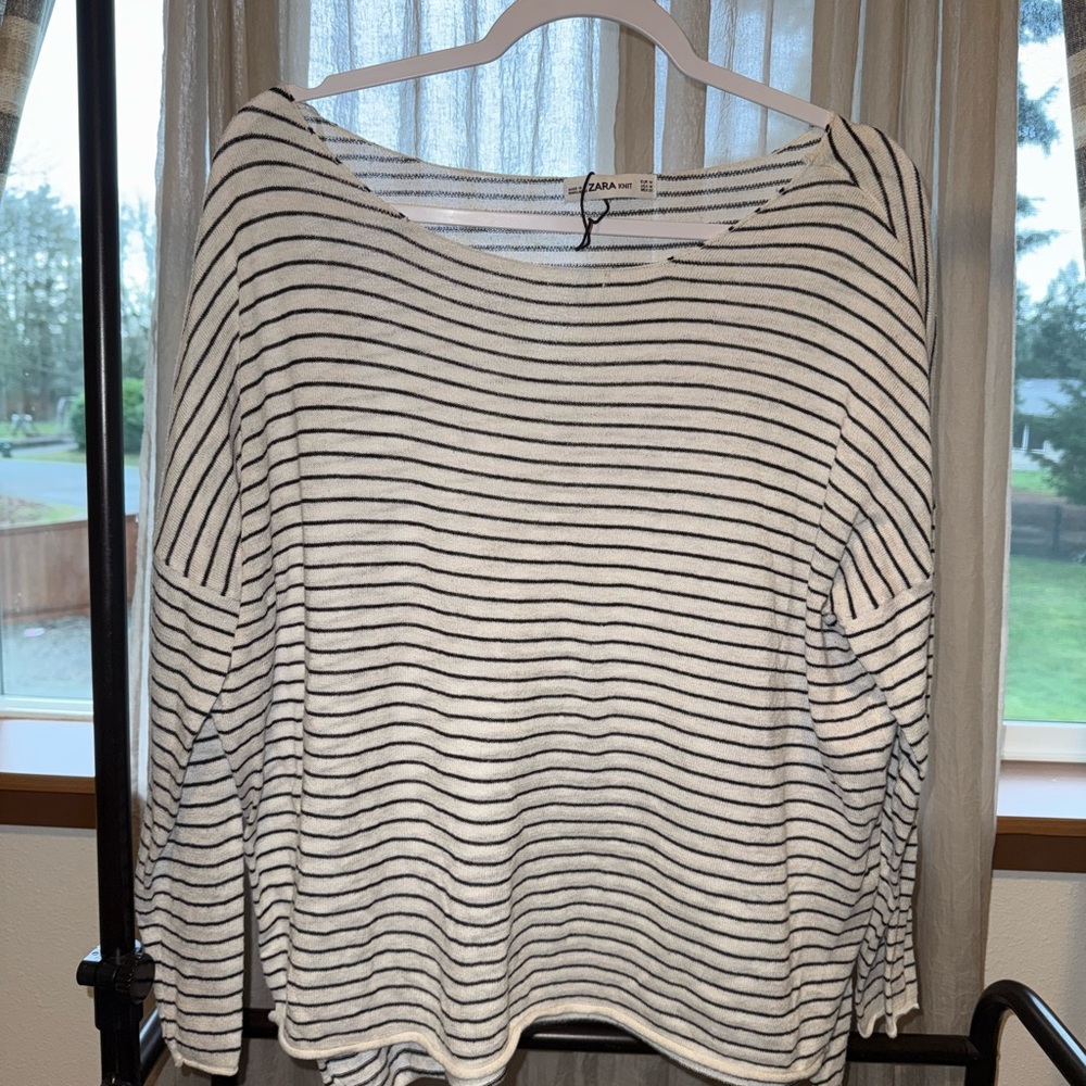 Striped Black and White Top